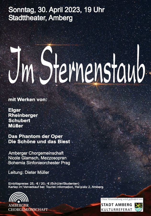 Konzertankündigung „Im Sternenstaub“