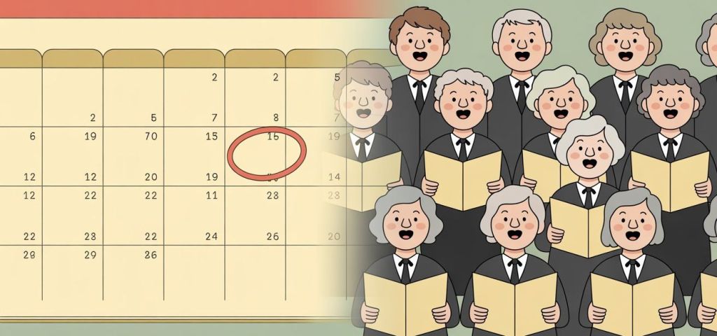 calendar and cartoon version of choir